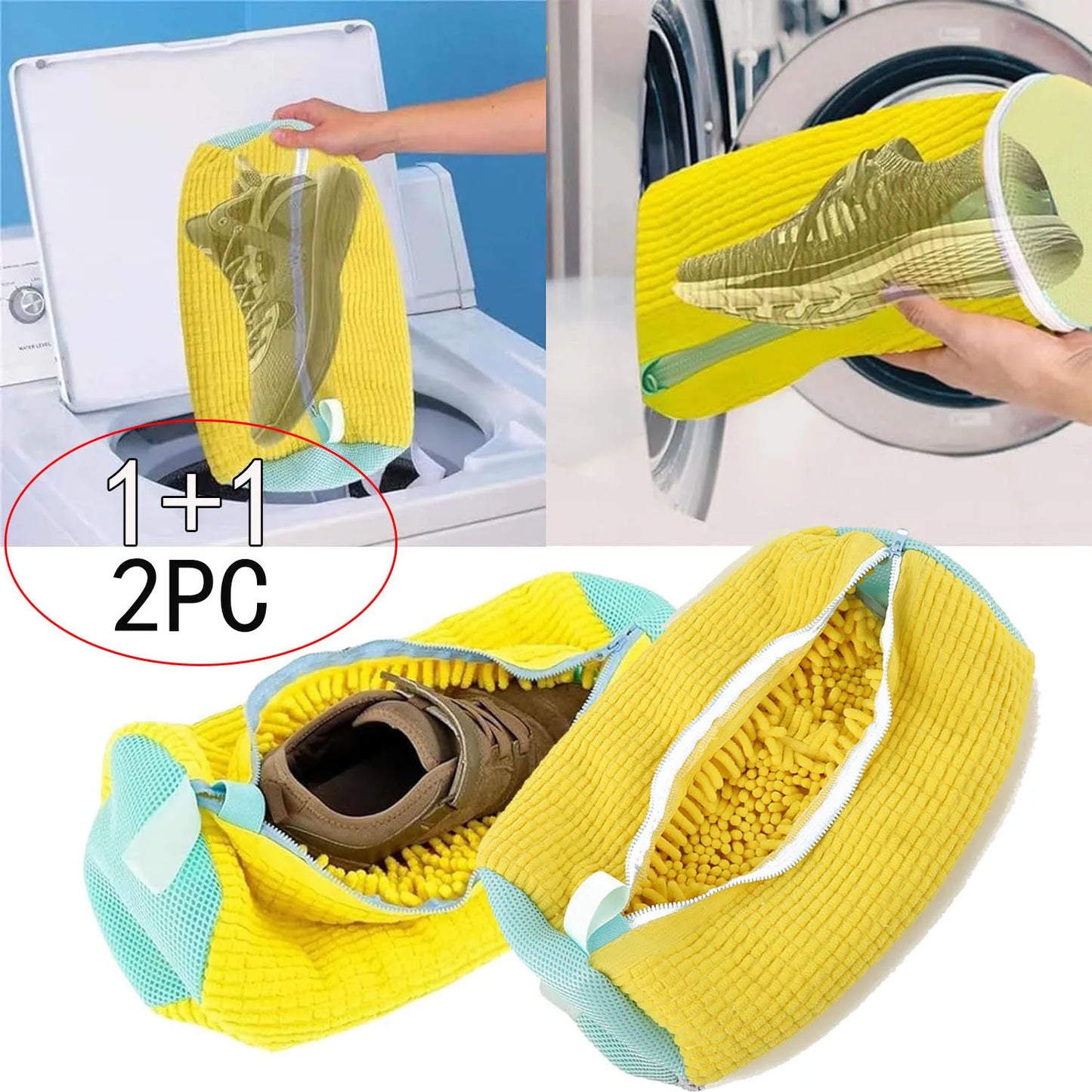 OZ Shoe Washing Bag Cotton Laundry Bag with Zipper Closure