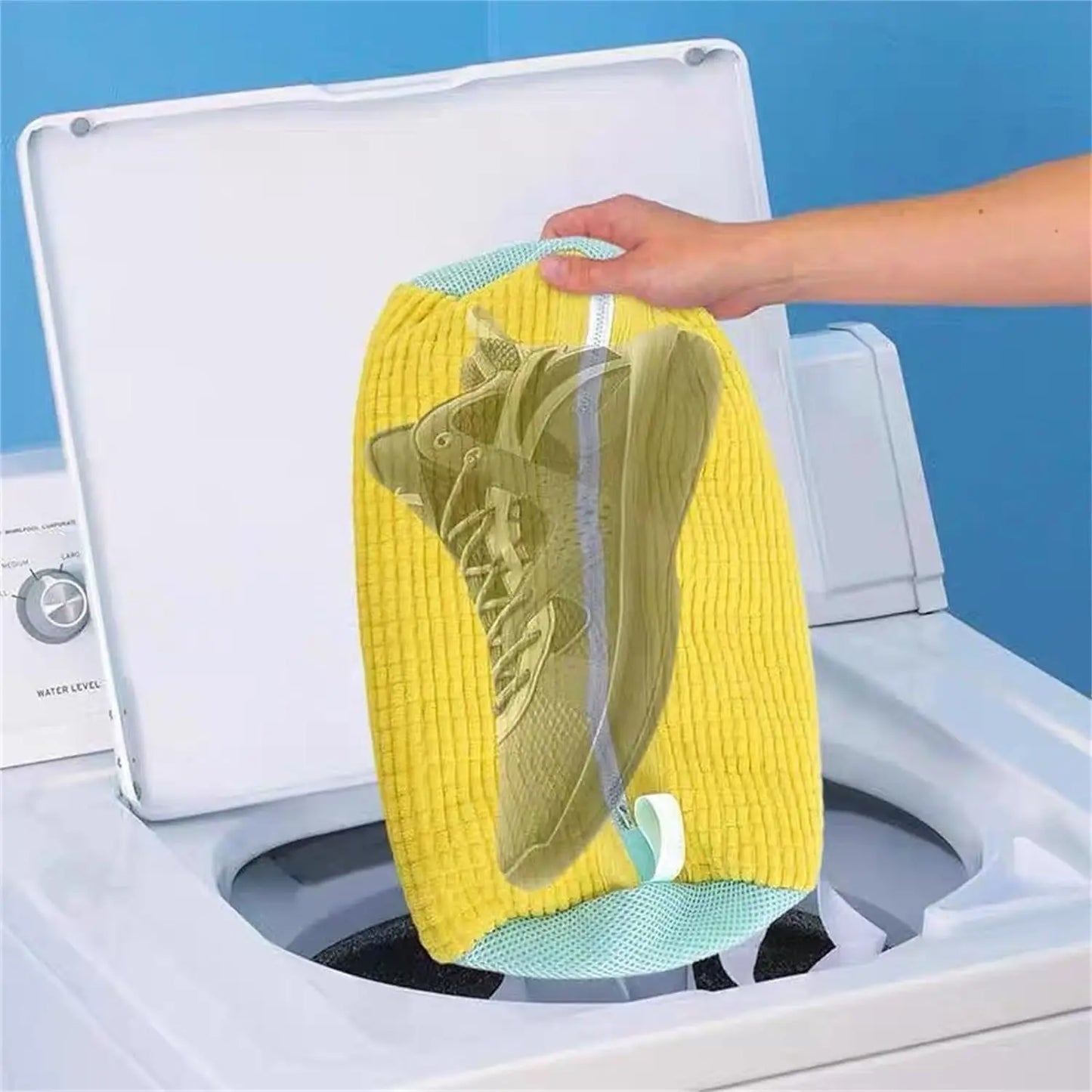 OZ Shoe Washing Bag Cotton Laundry Bag with Zipper Closure