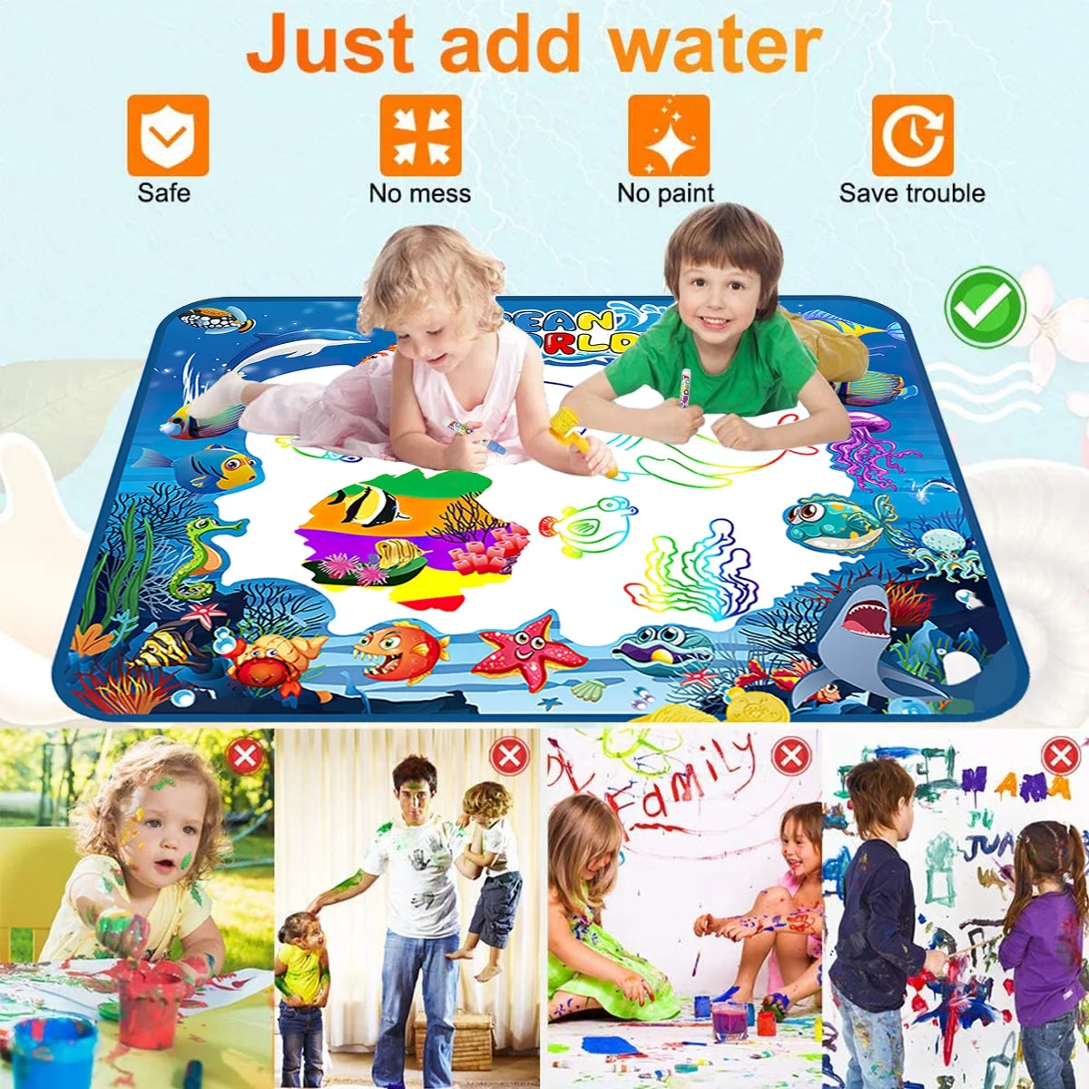 OZ 40 x 32 Inch Aqua Magic Water Mat
