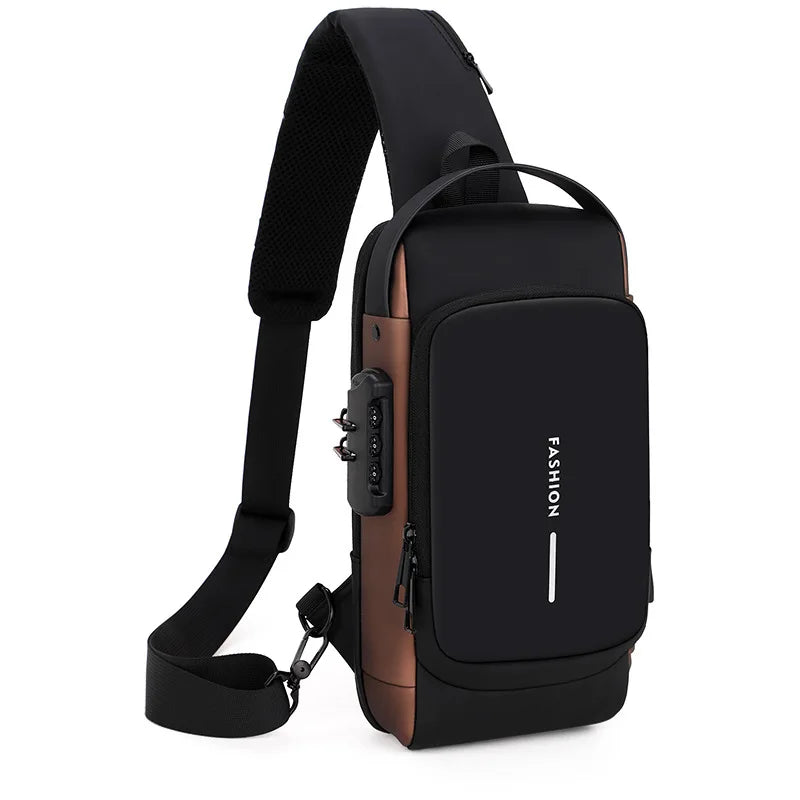 OZ Men’s Multifunction Anti-Theft USB Shoulder Bag