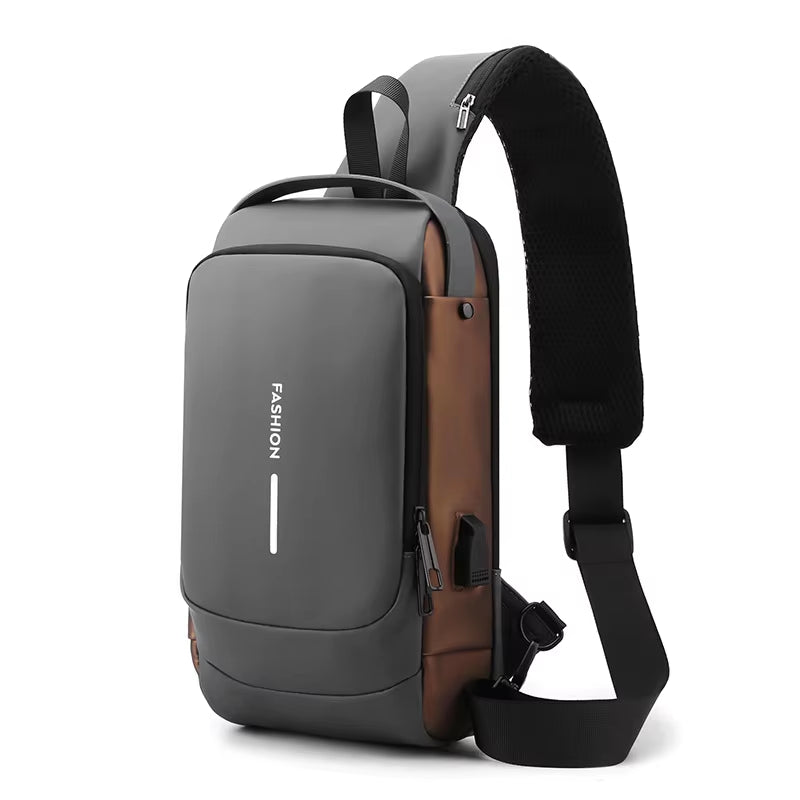 OZ Men’s Multifunction Anti-Theft USB Shoulder Bag