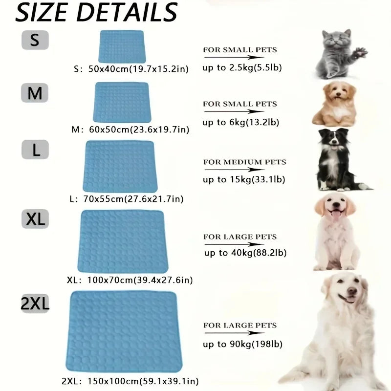 OZ Pet Cooling Mat Summer Ice Silk Sofa Mat for Dogs & Cats