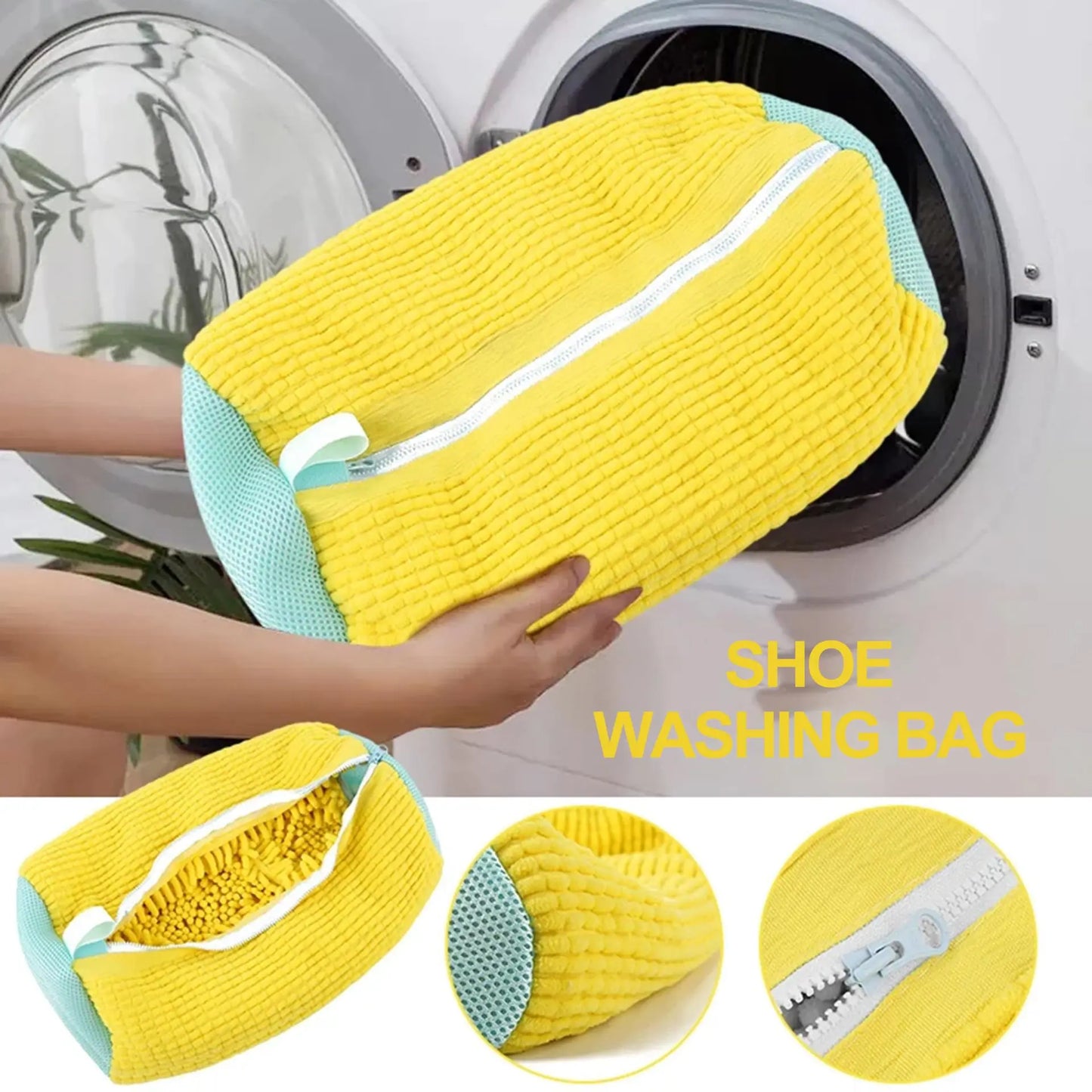 OZ Shoe Washing Bag Cotton Laundry Bag with Zipper Closure
